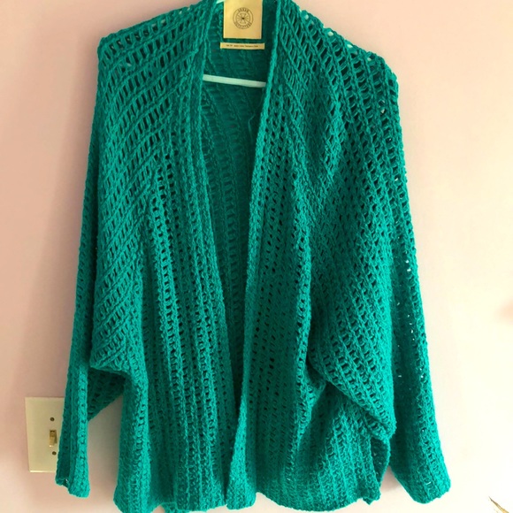 Urban Outfitter Teal Green Waffle Knit Cardigan - Picture 1 of 2